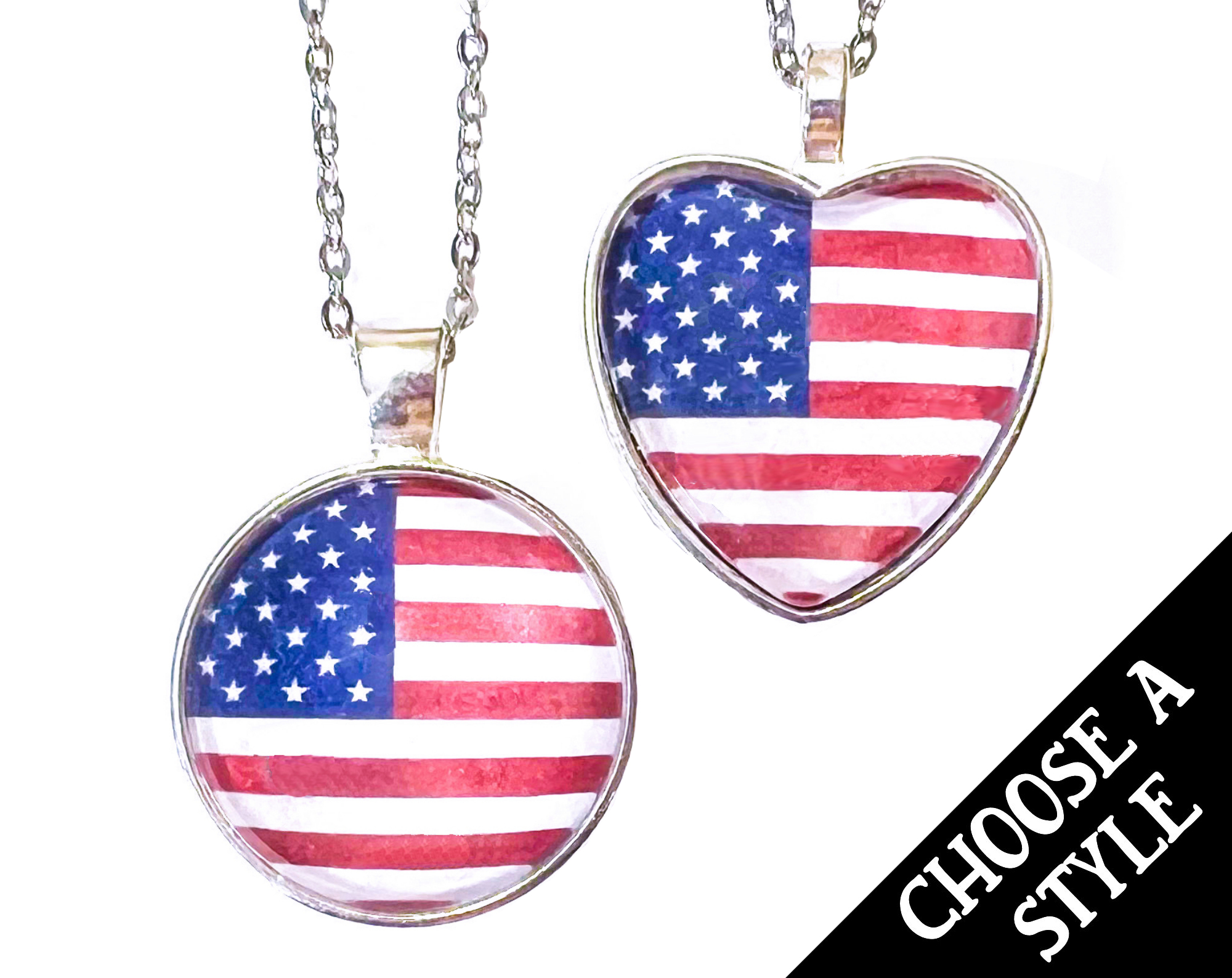 American Flag Pendant Necklace