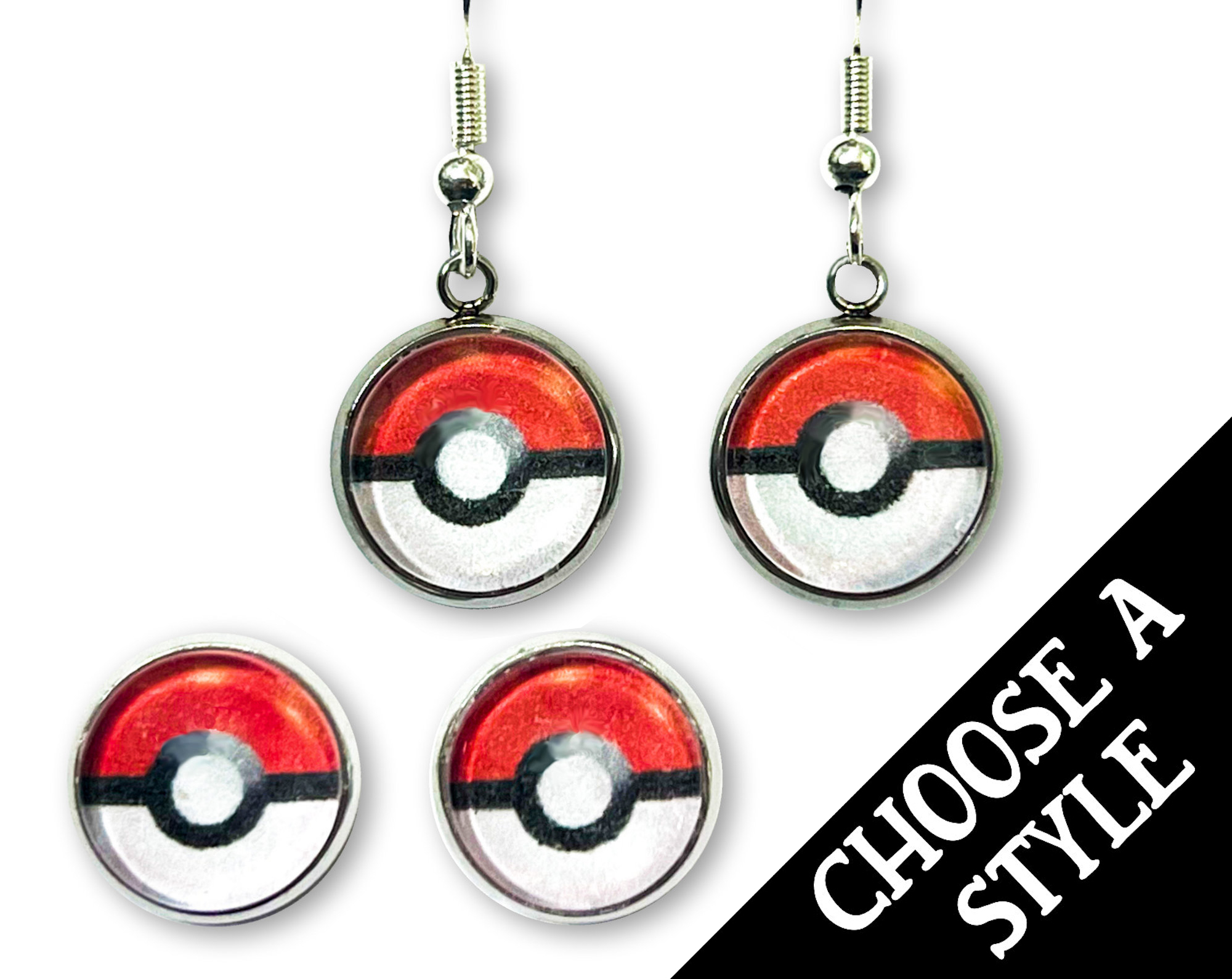 Poké Ball Pendant Earrings