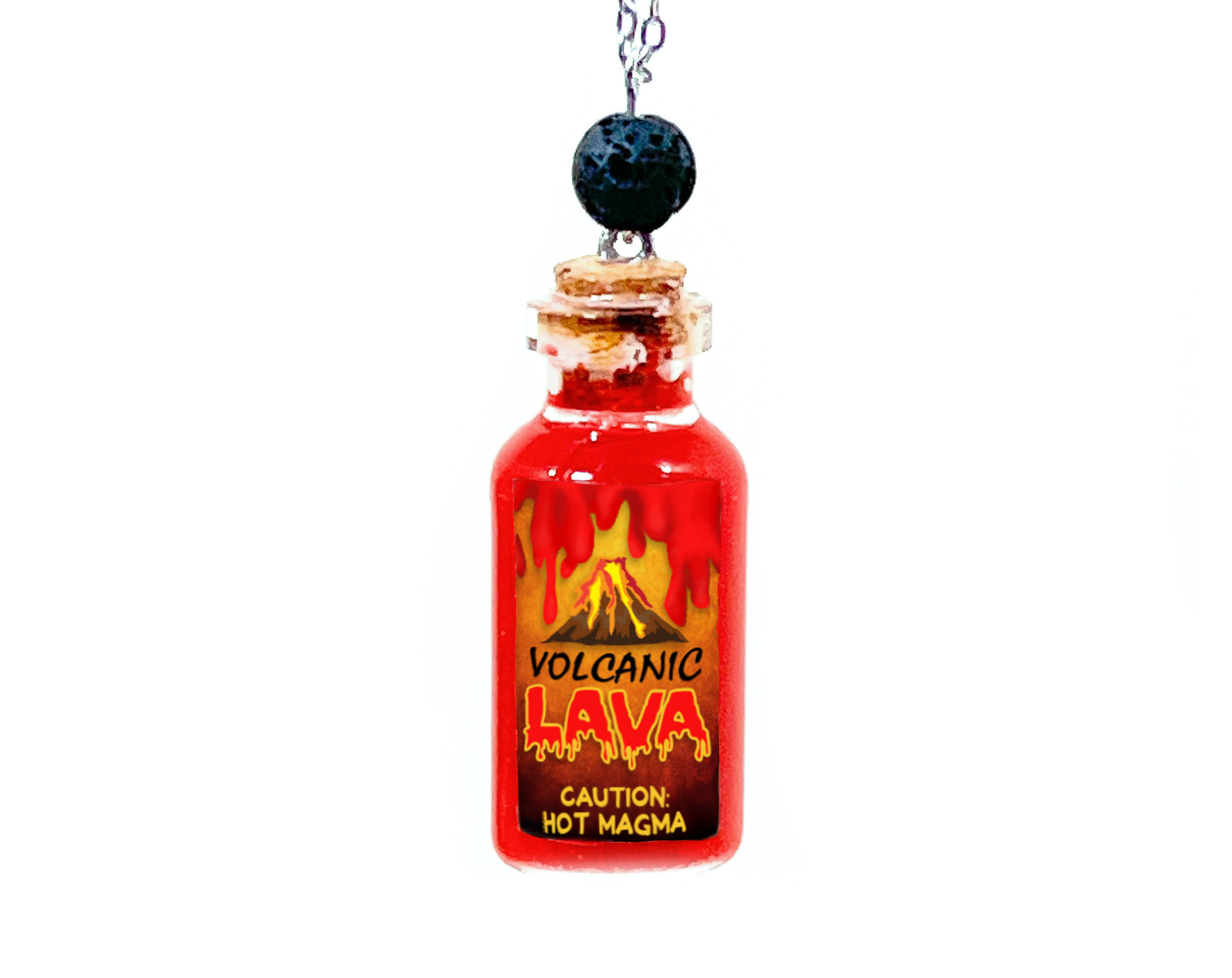 Volcanic Lava Bottle Necklace